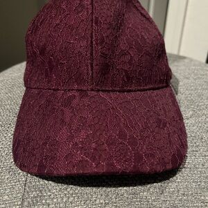 Elegant Burgundy Lace Cap